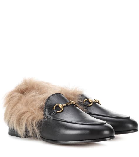 gucci leather loafers womens|Gucci fur loafer.